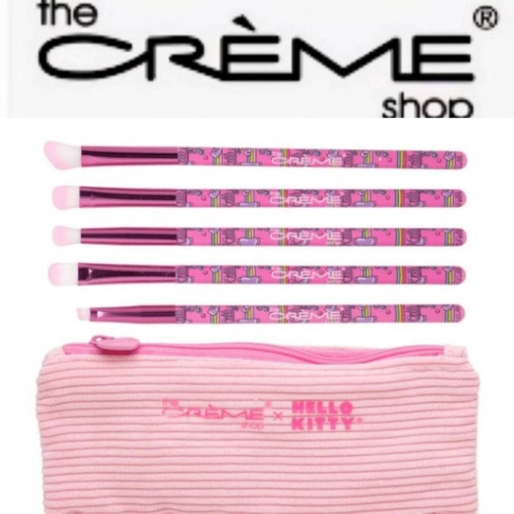 The Creme Shop X Hello Kitty Soft‎ Essentials Eyeshadow Brush Set w/Bag